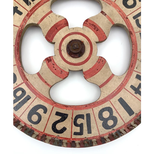 Circa 1930s Two Sided Hand Painted Game Wheel For Sale - Image 4 of 12