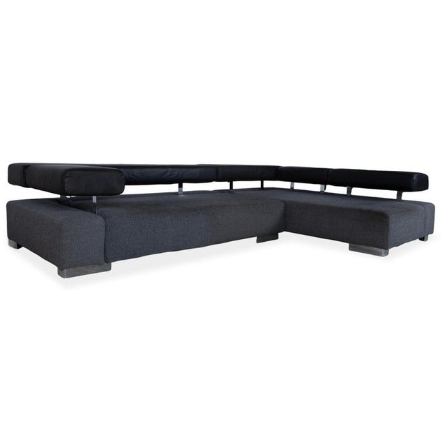 Sunrise Fabric Leather Corner Sofa with Manual Function from Brühl For Sale - Image 16 of 16
