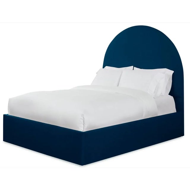Casa Cosima Poppy California King Headboard, Navy Velvet For Sale - Image 4 of 5