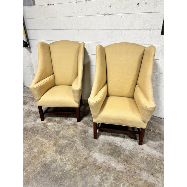 Johnston Benchworks Wingback Chairs - A Pair For Sale - Image 4 of 11