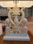 Beautiful Wylie carved wood table lamp by Lillian Home featuring intricate architectural detailing and a large rectangular...