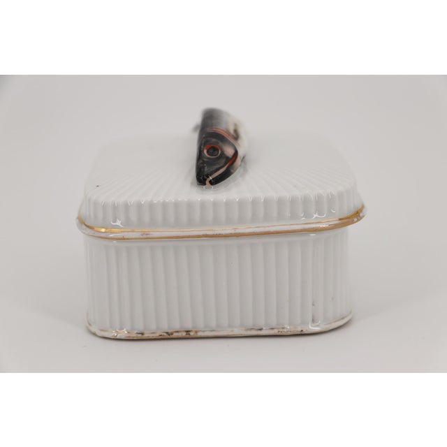 Antique 1800s Austrian Hand Painted Porcelain Lidded Sardine Box For Sale - Image 12 of 14