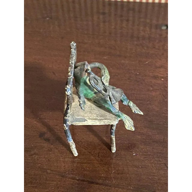 Metal Late 19th Century Cold Painted Bronze Frog Musicians, Austrian - Set of 3 For Sale - Image 7 of 13