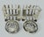 Late 19th Century Antique Sterling Silver Pair Lowe Toast Rack Crystal Salt Cellars 1910 7.9 Ozs For Sale - Image 5 of 6