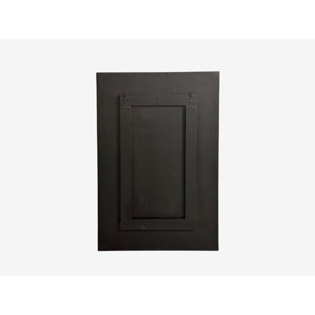 Baroque Style, Rectangular Silver Wall Mirror, Eglomise Glass, Stained Wood For Sale - Image 9 of 9
