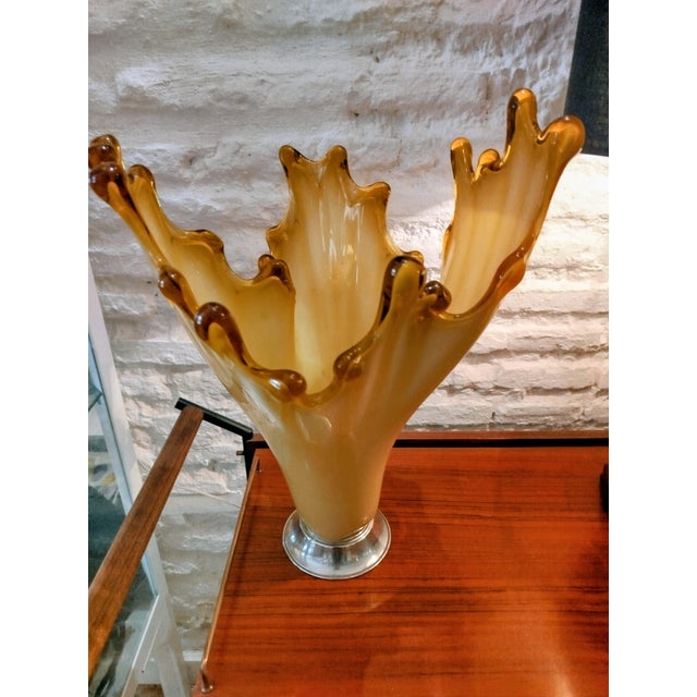 Large Yellow Glass Vase, Spain, 1960s For Sale - Image 6 of 8