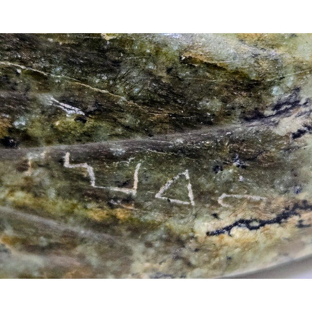 Mid-Century Inuit Soapstone Bird Sculpture, Hand-Carved & Signed in Syllabics For Sale - Image 9 of 9