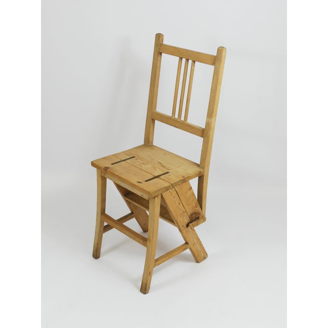 Arts & Crafts Metamorphic Library Steps Folding Ladder Chair, Vienna, Austria, 1900s For Sale - Image 8 of 18