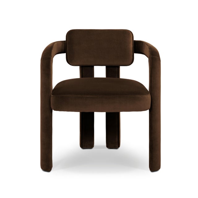 Double Arch Dining Chairs in Dark Brown Cotton Velvet from Insidherland, Set of 4, in New conditions. Designed from 2000...