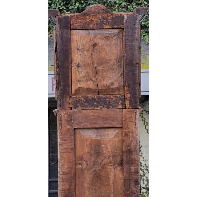 Brown Antique 18th C French Provincial Walnut Tall Case Clock by J Cermann Chatillon Sur Seine For Sale - Image 8 of 12