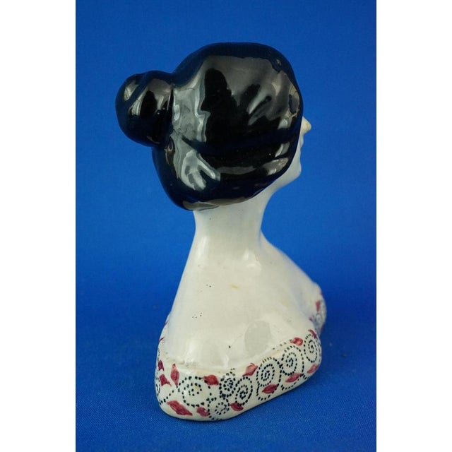 Red 20th Century Ceramic Bust of a Woman from M.I.C.A. Factory, Sesto Fiorentino, Italy, 1920s For Sale - Image 8 of 18