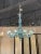 Modern blue Murano glass chandelier with 10 lights. Very pretty aqua colored shimmering glass. A real work of art!!