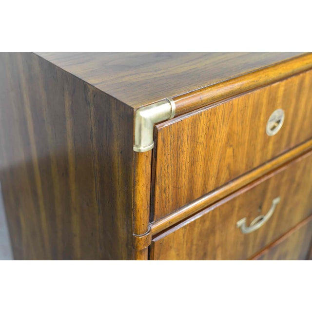 Wood 1970s Campaign Style 9 Drawer Dresser Accolade Collection by Drexel Furniture For Sale - Image 7 of 16
