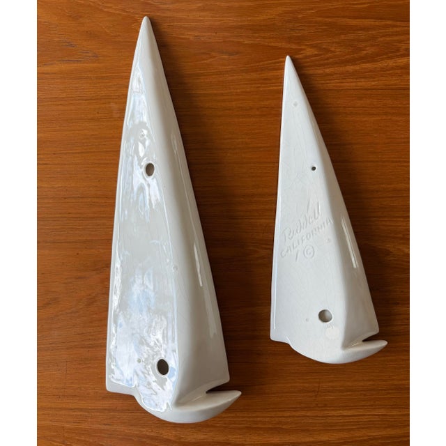 Ceramic Set of 2 Ceramic Wall Art Sailboats by Riddell Pottery For Sale - Image 7 of 10