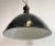 Plastic East German Black Enamel Factory Light by LBD Veb Leuchtenbau, Dresden, 1950s For Sale - Image 7 of 18