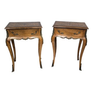 French Bedside Lamp Tables, 1920, Set of 2 For Sale