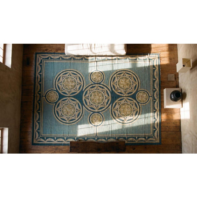 Textile Early 20th Century Portuguese Needlepoint Carpet ( 15'6"x 21'6" - 472 x 655 ) For Sale - Image 7 of 9