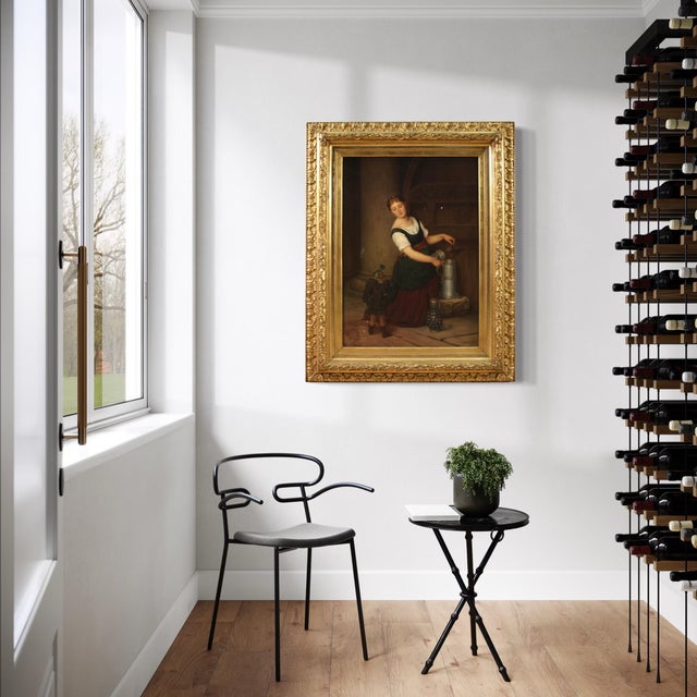 G. Spangerberg, Interior Scene, 1886, Oil on Canvas For Sale - Image 13 of 16