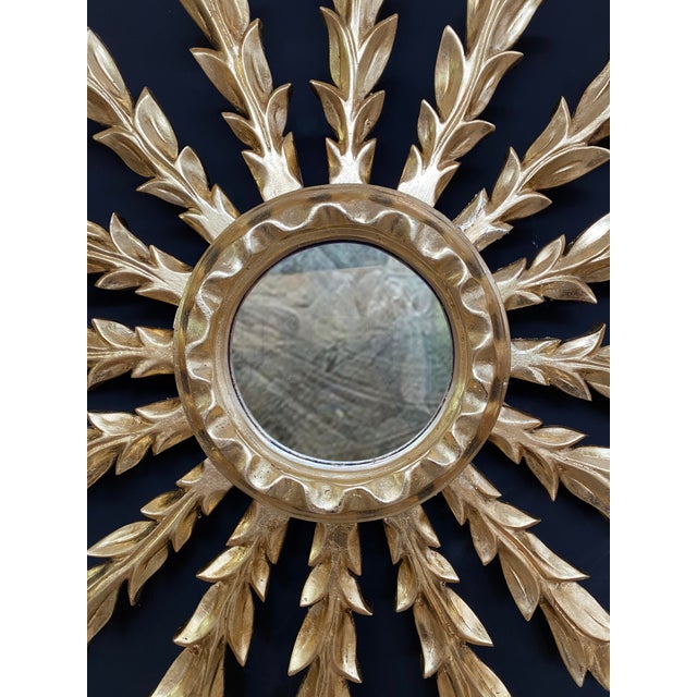 20th Century Sunburst Golden Mirror For Sale - Image 6 of 8