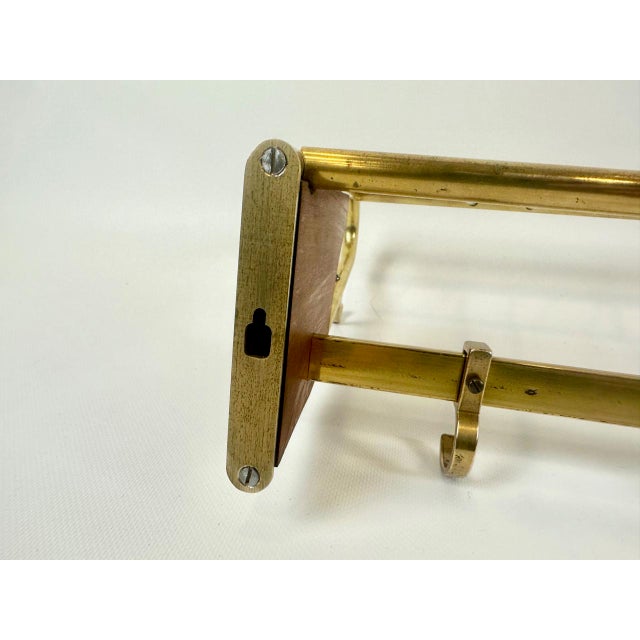 Mid-Century Teak and Brass Coat Rack, 1950s For Sale - Image 9 of 18