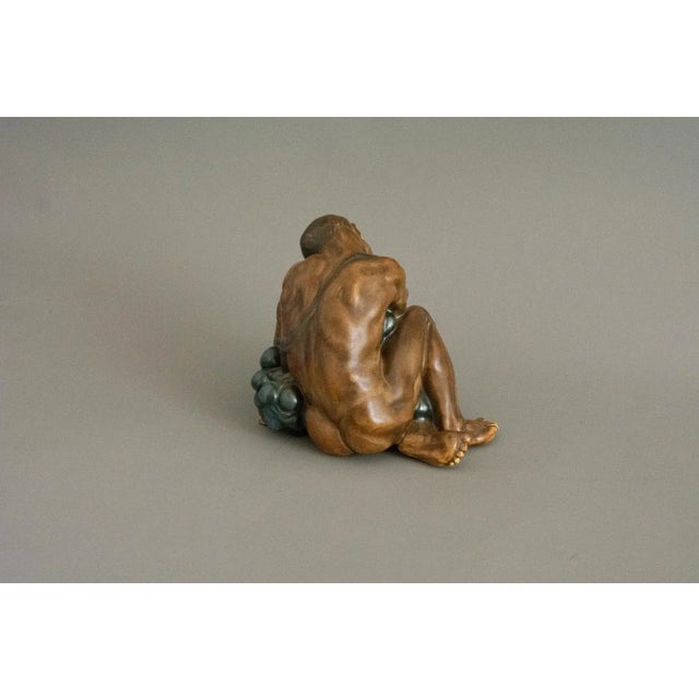 1920s Stoneware Grape Harvest No. 24 Male Figure by Kai Nielsen for Bing & Grondahl, 1920s For Sale - Image 5 of 10