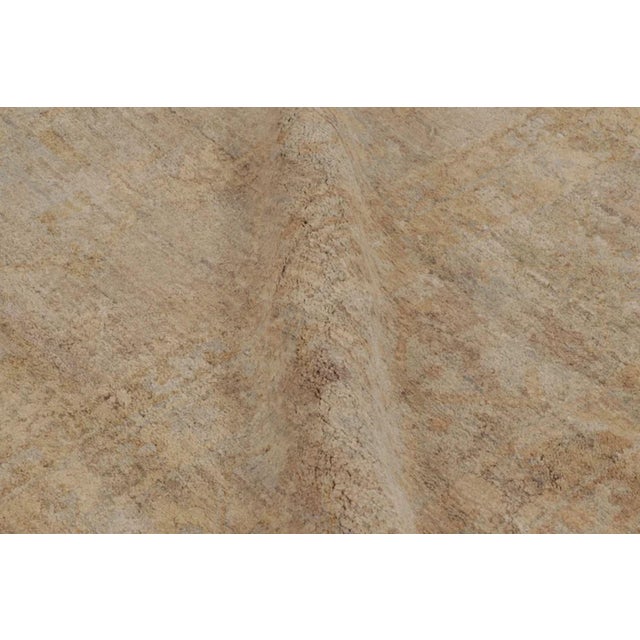Rug & Kilim’s Oversized Contemporary Oushak Style Rug With Floral Pattern in Beige For Sale - Image 10 of 11