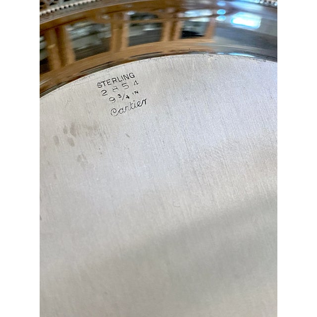 Metal 1950s Vintage Cartier Sterling Silver Reticulated Tray 2854 For Sale - Image 7 of 9