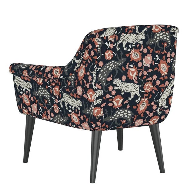 Spritely Home West Loop Chair in Coral Navy Leopard For Sale - Image 4 of 8