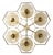 21st Century Hive Satin Brass Amber Bubbles Murano Flush Mount by Fabio LTD For Sale