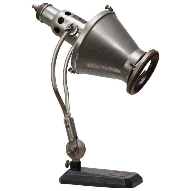 Medical Nickel Plated Brass Table Light from Hanau, 1950s For Sale - Image 10 of 10