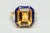 Contemporary 1990s Citrine Ring with Blue Enamel in 18K Gold, Size 6.25 For Sale - Image 3 of 5