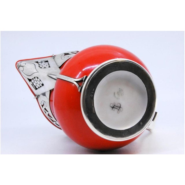 Bom Proveito Wine Jug in Porcelain with Silver Frame For Sale - Image 9 of 10