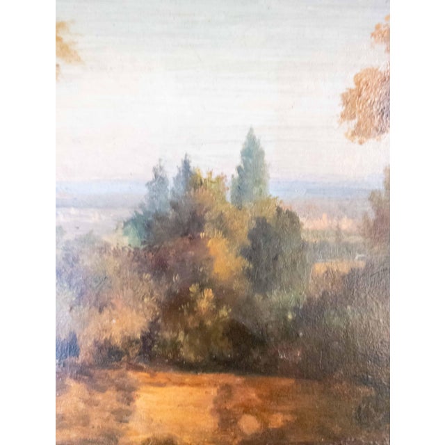 Green 19th Century Continental French or Italian Plein Air Landscape Painting For Sale - Image 8 of 12