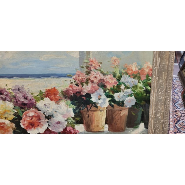 Paint 1980s Beautiful Vintage Oil Painting of Flowers Signed For Sale - Image 7 of 9