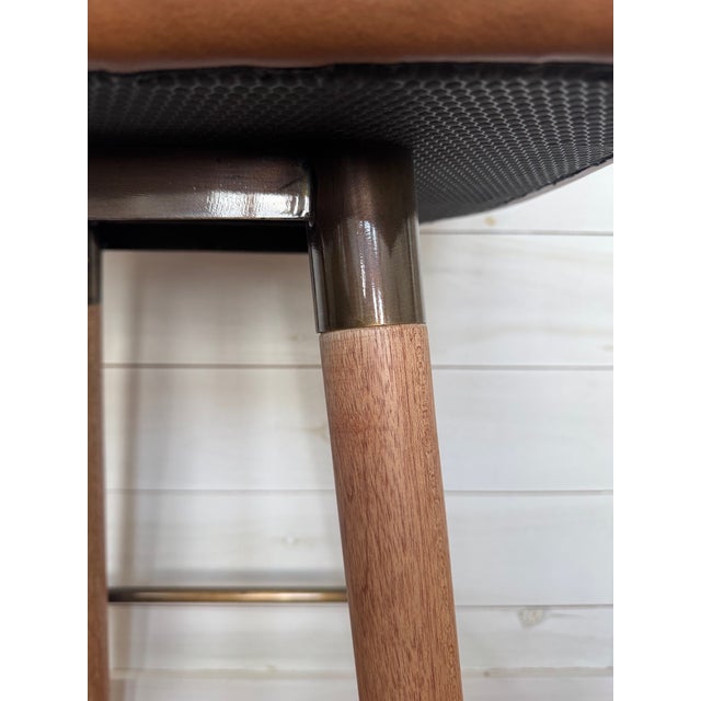 Egg Designs Savannah Bronzed Steel and Leather Barstools by Ngala Trading For Sale - Image 15 of 15