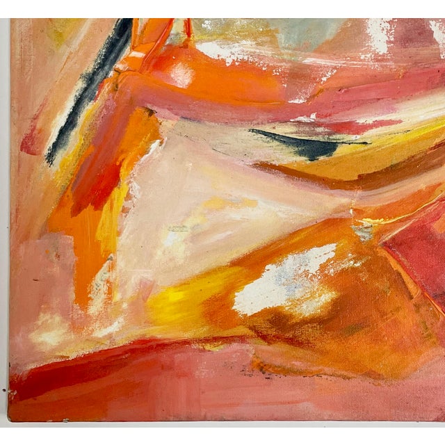 1980s 1988 Abstract Expressionist Oil on Canvas by Patricia M Hull For Sale - Image 5 of 7