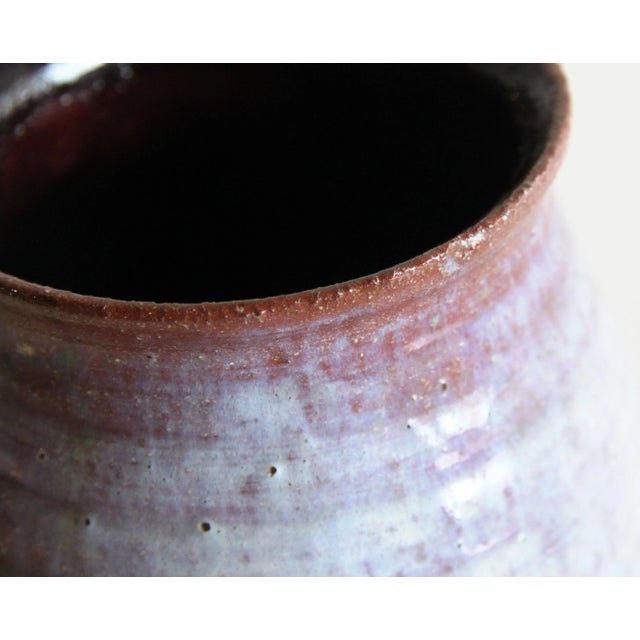 Ceramic Vintage Mid Century Modern White Glazed Terra Cotta Studio Pottery Vase For Sale - Image 7 of 10