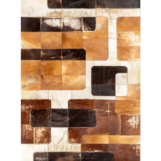 Cowhide Patchwork Carpet, 9' 8" X 6' 9" For Sale In New York - Image 6 of 7