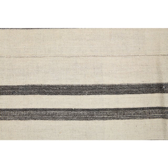 Beige Vintage Turkish Hand-Knotted Wool Cotton Beige Kilim Area Rug For Sale - Image 8 of 11