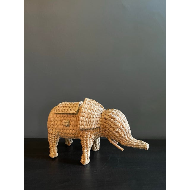 This sculptural elephant box is a beautifully executed example of Mexican artisan craft, handwoven in natural fibers with...