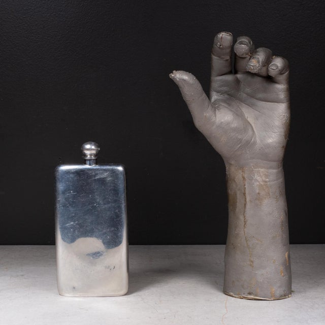 Silver Vintage Concord English Pewter Hip Flask Sheffield, England c.1950 For Sale - Image 8 of 8