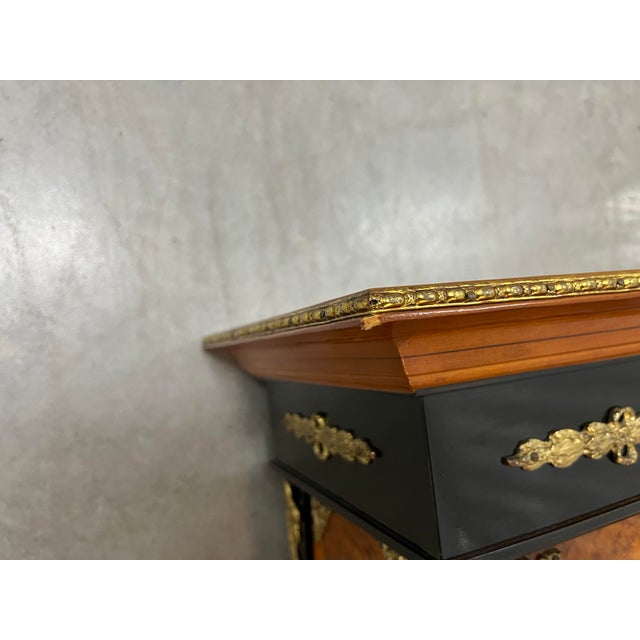 Brown Reproduction Wooden Pedestal With Ormolu, 19th Century French Empire Style For Sale - Image 8 of 12