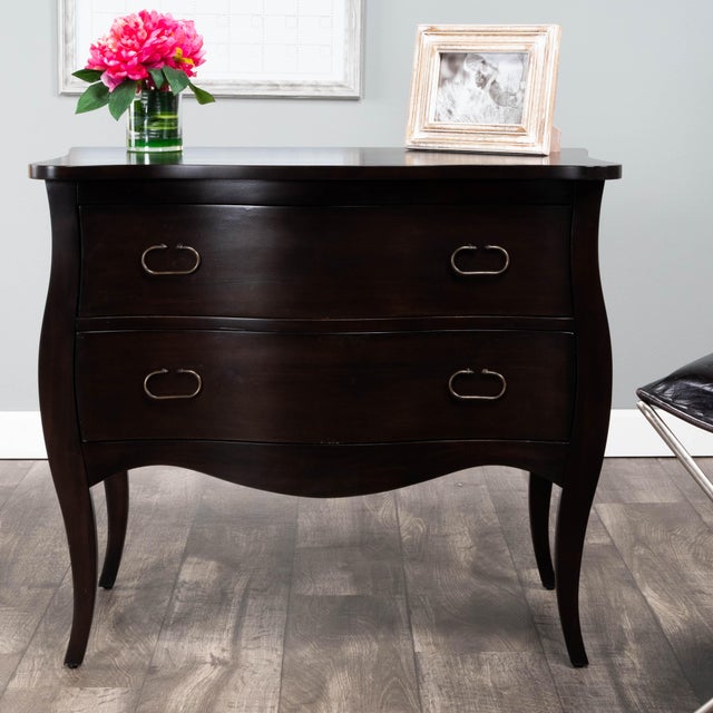 Spritely Home Accent Furniture Rochelle 2 Drawer Chest, Dark Brown For Sale - Image 4 of 12