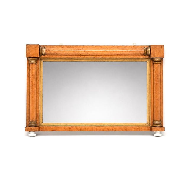 Antique William IV Birds Eye Maple Overmantel Mirror, 1830s For Sale - Image 4 of 10