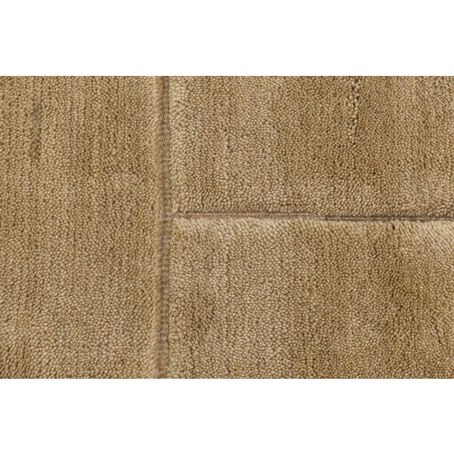 2020s Modern Moroccan Style Geometric Wool Area Rug in Warm Camel Neutral For Sale - Image 5 of 12