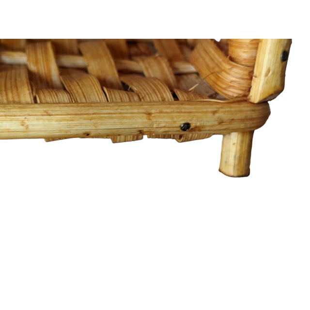 Vintage Woven Rattan Table Top Desk Organizer For Sale - Image 9 of 11