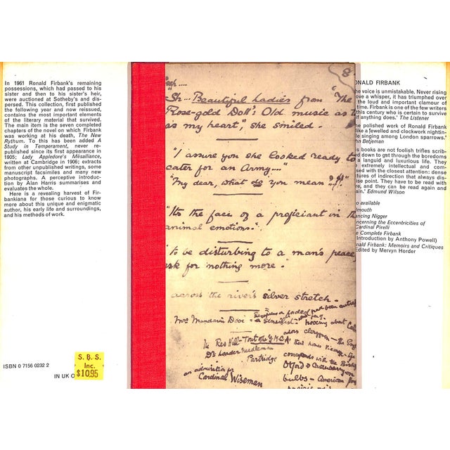 FIRBANK, Ronald [135] pp. Gerald Duckworth & Co. Ltd. 1962 8 3/4" x 5 3/4"0 Arthur Annesley Ronald Firbank (17 January...
