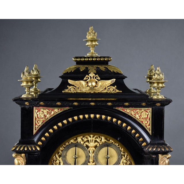 Black Victorian Ebonized Bracket Clock by Barraud & Lunds, 1870 For Sale - Image 8 of 18