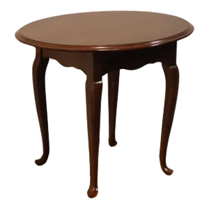 Lane Furniture Solid Banded Cherry Traditional Queen Anne Style 24" Oval Accent End Table