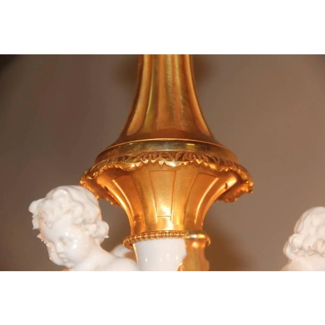 24-Carat Gold & Porcelain Chandelier, 1970s For Sale - Image 6 of 18